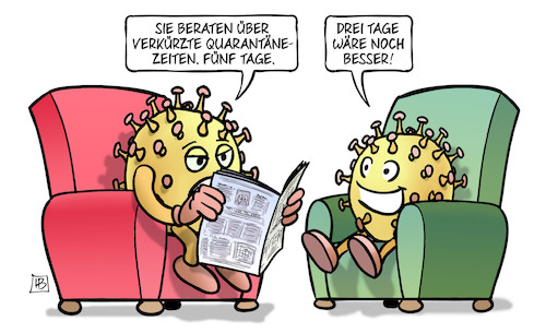 Cartoon: Verkürzte Quarantäne (medium) by Harm Bengen tagged verkürzte,quarantäne,ansteckung,corona,virus,sessel,zeitung,drosten,lauterbach,harm,bengen,cartoon,karikatur,verkürzte,quarantäne,ansteckung,corona,virus,sessel,zeitung,drosten,lauterbach,harm,bengen,cartoon,karikatur