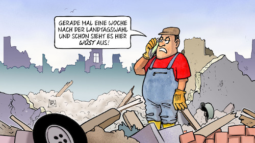 Cartoon: VerWÜSTungen (medium) by Harm Bengen tagged landtagswahl,wüst,cdu,unwetter,sturmtief,emmelinde,chaos,schaden,handy,harm,bengen,cartoon,karikatur,landtagswahl,wüst,cdu,unwetter,sturmtief,emmelinde,chaos,schaden,handy,harm,bengen,cartoon,karikatur