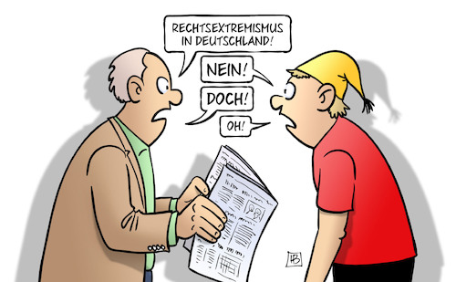 Cartoon: Verwunderung (medium) by Harm Bengen tagged rechtsextremismus,nazis,rechtsterror,deutschland,verwunderung,nein,doch,oh,louis,de,funes,komiker,harm,bengen,cartoon,karikatur,rechtsextremismus,nazis,rechtsterror,deutschland,verwunderung,nein,doch,oh,louis,de,funes,komiker,harm,bengen,cartoon,karikatur