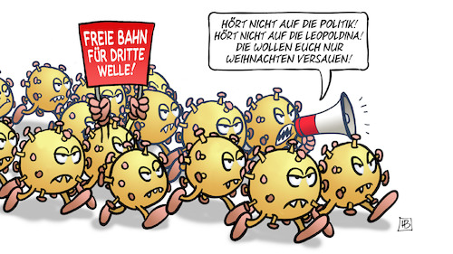 Cartoon: Viren protestieren (medium) by Harm Bengen tagged politik,leopoldina,weihnachten,versauen,corona,viren,protestieren,demonstration,megafon,dritte,welle,harm,bengen,cartoon,karikatur,politik,leopoldina,weihnachten,versauen,corona,viren,protestieren,demonstration,megafon,dritte,welle,harm,bengen,cartoon,karikatur