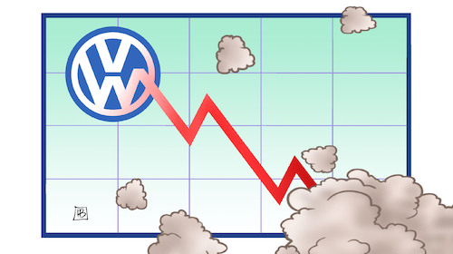 Cartoon: VW-Gewinnwarnung (medium) by Harm Bengen tagged vw,gewinnwarnung,börse,aktien,dieselskandal,harm,bengen,cartoon,karikatur,vw,gewinnwarnung,börse,aktien,dieselskandal,harm,bengen,cartoon,karikatur