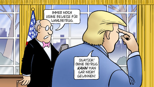 Cartoon: Wahlbetrug (medium) by Harm Bengen tagged hinweise,beweise,wahlbetrug,quatsch,betrug,gewinnen,usa,wahl,trump,oval,office,vogel,zeigen,handy,harm,bengen,cartoon,karikatur,hinweise,beweise,wahlbetrug,quatsch,betrug,gewinnen,usa,wahl,trump,oval,office,vogel,zeigen,handy,harm,bengen,cartoon,karikatur