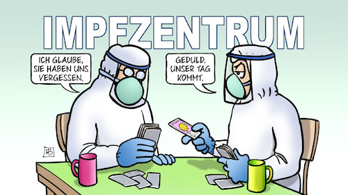 Warten im Impfzentrum