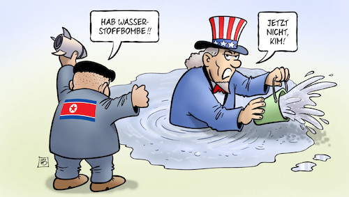 Cartoon: Wasserstoffbombe (medium) by Harm Bengen tagged wasserstoffbombe,usa,nordkorea,kim,jong,un,krieg,wasser,überschwemmung,harvey,harm,bengen,cartoon,karikatur,wasserstoffbombe,usa,nordkorea,kim,jong,un,krieg,wasser,überschwemmung,harvey,harm,bengen,cartoon,karikatur