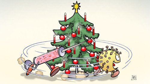 Cartoon: Weihnachts-Wettlauf (medium) by Harm Bengen tagged weihnachtsbaum,wettlauf,weihnachten,spritze,virus,corona,impfstoff,rennen,verfolgung,harm,bengen,cartoon,karikatur,weihnachtsbaum,wettlauf,weihnachten,spritze,virus,corona,impfstoff,rennen,verfolgung,harm,bengen,cartoon,karikatur