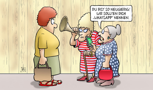 Cartoon: WhatsApp-Neugier (medium) by Harm Bengen tagged neugier,neugierig,whatsapp,susemil,hoerrohr,zaun,internet,messenger,spionage,datenschutz,facebook,harm,bengen,cartoon,karikatur,neugier,neugierig,whatsapp,susemil,hoerrohr,zaun,internet,messenger,spionage,datenschutz,facebook,harm,bengen,cartoon,karikatur