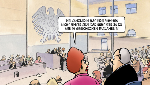 Cartoon: Wie bei Griechens (medium) by Harm Bengen tagged kanzlerin,stimmen,parlament,deutschland,hilfspaket,europa,euro,referendum,grexit,troika,institutionen,eu,ezb,iwf,griechenland,pleite,schulden,harm,bengen,cartoon,karikatur,kanzlerin,stimmen,parlament,deutschland,hilfspaket,europa,euro,referendum,grexit,troika,institutionen,eu,ezb,iwf,griechenland,pleite,schulden,harm,bengen,cartoon,karikatur