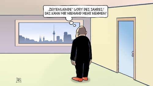 Cartoon: Wort des Jahres 2022 (medium) by Harm Bengen tagged zeitenwende,wort,des,jahres,scholz,berlin,harm,bengen,cartoon,karikatur,zeitenwende,wort,des,jahres,scholz,berlin,harm,bengen,cartoon,karikatur