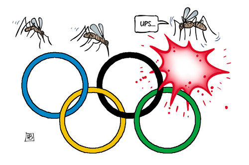 Cartoon: Zika-Virus (medium) by Harm Bengen tagged zika,virus,tigermücke,brasilien,olympiade,who,schwangerschaft,harm,bengen,cartoon,karikatur,zika,virus,tigermücke,brasilien,olympiade,who,schwangerschaft,harm,bengen,cartoon,karikatur