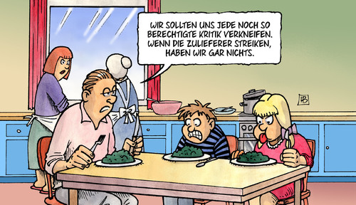 Cartoon: Zulieferer (medium) by Harm Bengen tagged kritik,zulieferer,streik,vw,kurzarbeit,produktion,familie,kinder,essen,vater,mutter,oma,harm,bengen,cartoon,karikatur,kritik,zulieferer,streik,vw,kurzarbeit,produktion,familie,kinder,essen,vater,mutter,oma,harm,bengen,cartoon,karikatur