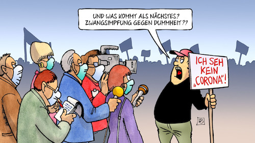 Cartoon: Zwangsimpfung (medium) by Harm Bengen tagged zwangsimpfung,dummheit,demonstration,verschwörungstheorien,corona,coronavirus,ansteckung,pandemie,epidemie,krankheit,schaden,harm,bengen,cartoon,karikatur,zwangsimpfung,dummheit,demonstration,verschwörungstheorien,corona,coronavirus,ansteckung,pandemie,epidemie,krankheit,schaden,harm,bengen,cartoon,karikatur