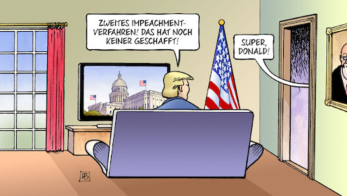 Cartoon: Zweites Impeachment (medium) by Harm Bengen tagged zweites,impeachment,verfahren,amtsenthebung,kongress,kapitol,repräsentantenhaus,abstimmung,trump,tv,harm,bengen,cartoon,karikatur,zweites,impeachment,verfahren,amtsenthebung,kongress,kapitol,repräsentantenhaus,abstimmung,trump,tv,harm,bengen,cartoon,karikatur