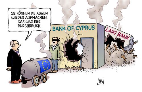 Cartoon: Zypern-Durchbruch (medium) by Harm Bengen tagged hilfsprogramm,rettung,erschiessung,bank,bankensektor,anleger,zypern,eu,europa,kleinsparer,abgabe,hilfspaket,schulden,staatsverschuldung,schwarzgeld,geldwaesche,kredite,rettungsschirm,troika,ezb,iwf,harm,bengen,cartoon,karikatur,hilfsprogramm,rettung,erschiessung,bank,bankensektor,anleger,zypern,eu,europa,kleinsparer,abgabe,hilfspaket,schulden,staatsverschuldung,schwarzgeld,geldwaesche,kredite,rettungsschirm,troika,ezb,iwf,harm,bengen,cartoon,karikatur