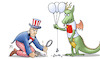 Cartoon: Ballon-Untersuchung (small) by Harm Bengen tagged china,spionage,ballons,abschuss,untersuchung,lupe,drachen,usa,uncle,sam,harm,bengen,cartoon,karikatur