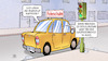 Cartoon: Bremse rückwirkend (small) by Harm Bengen tagged auffahren,fahrschule,kfz,bremsen,rückwirkend,gaspreisbremse,energiekrise,energiepreise,harm,bengen,cartoon,karikatur