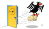 Cartoon: Bund-Gewinn aus Lufthansa (small) by Harm Bengen tagged bund,gewinn,lufthansa,adler,bundesadler,geldsack,staatsbeteiligung,krise,tuer,harm,bengen,cartoon,karikatur