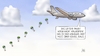 Cartoon: Kanzler in Nahost (small) by Harm Bengen tagged paket,abwerfen,kanzler,scholz,luftwaffe,hilfslieferungen,fallschim,gaza,krieg,israel,flugzeug,harm,bengen,cartoon,karikatur
