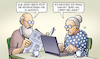 Cartoon: KI-Infos prüfen (small) by Harm Bengen tagged prüfen,informationen,ki,chatbots,chatgpt,susemil,laptop,harm,bengen,cartoon,karikatur