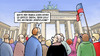 Cartoon: Obama in Berlin (small) by Harm Bengen tagged obama,usa,präsident,besuch,berlin,abhörskandal,spionage,bespitzelung,nsa,fbi,internet,prism,brandenburger,tor,rede,auftritt,ohren,harm,bengen,cartoon,karikatur