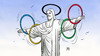 Cartoon: Olympia-Cristo-Redentor (small) by Harm Bengen tagged cristo,redentor,olympia,christus,statue,ringe,jonglieren,bengen,cartoon,karikatur