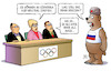 Cartoon: Olympia-Neutral (small) by Harm Bengen tagged südkorea,wintersport,doping,sperre,ausschluss,olympiade,neutral,fussland,ioc,baer,harm,bengen,cartoon,karikatur