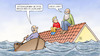 Cartoon: Saarland-Hochwasser (small) by Harm Bengen tagged hochwasser,saarland,land,boot,ruderboot,opa,dach,enkel,überschwemmungen,wasser,harm,bengen,cartoon,karikatur