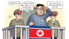 Cartoon: Trump und Nordkorea (small) by Harm Bengen tagged trump nordkorea usa alleingang krieg bekloppt kim harm bengen cartoon karikatur