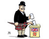 Cartoon: UK-Schottland-Wahl (small) by Harm Bengen tagged uk,wahl,wahlen,grossbritannien,schottland,kilt,rock,urne,wahlurne,harm,bengen,cartoon,karikatur