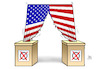 Cartoon: USA-Spaltung (small) by Harm Bengen tagged fahne flagge zerissen spaltung wahlurnen usa wahl harm bengen cartoon karikatur