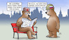 Cartoon: Visa-Bann (small) by Harm Bengen tagged europa,visa,bann,russen,kreditkarten,bären,russland,ukraine,krieg,moskaus,kreml,einreise,zeitung,lesen,stahlhelm,harm,bengen,cartoon,karikatur