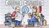 Cartoon: VW-Zahlen (small) by Harm Bengen tagged skandal,co2,fahrzeuge,betrug,abgasmessung,auto,stickoxid,manipulation,werkstatt,zahlen,harm,bengen,cartoon,karikatur