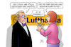 Cartoon: Warnstreik Lufthansa (small) by Harm Bengen tagged streik,warnstreik,lufthansa,verdi,tarifrunde,überzogen,unnötig,faire,bezahlung,interview,harm,bengen,cartoon,karikatur
