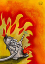 Cartoon: Paper Fireman (small) by vladan tagged paper,fireman,fire