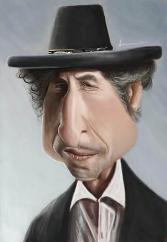 Cartoon: Bob Dylan (medium) by jonesmac2006 tagged caricature
