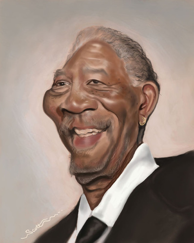 Cartoon: Morgan Freeman revised (medium) by jonesmac2006 tagged caricature,caricatures,morgan,freeman