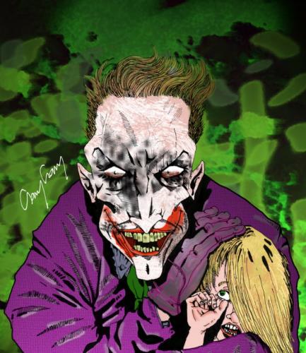Cartoon: Joker with little blonde (medium) by csamcram tagged joker,csam,cram,superheroes,superheroe,supereroi,supereroe,superhelden,superheld,batman,comics