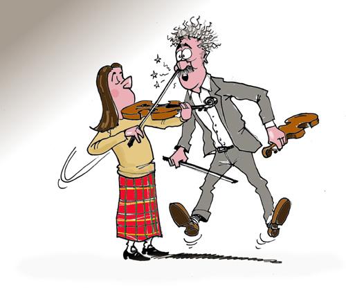 Cartoon: Geigenstunde (medium) by pianoman68 tagged musik,geige,unterricht