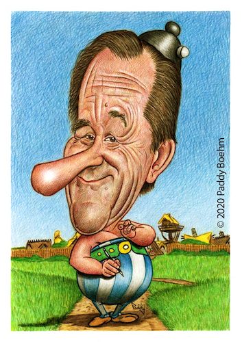Cartoon: Albert Uderzo (medium) by Paddy tagged karikatur,karikaturist,caricature,artist,albertuderzo,albert,uderzo,asterix,comics