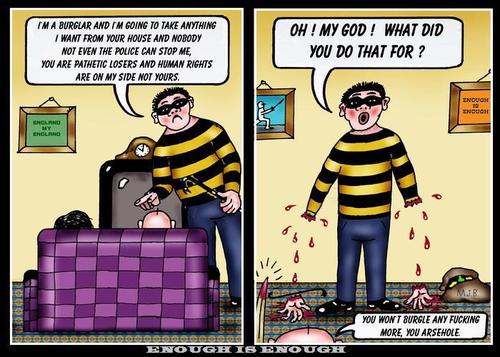 Cartoon: The Burglar (medium) by Mike Baird tagged hero,scared,intimidated,robbed,burglar