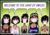 Cartoon: Welcome to the Land of Smiles. (small) by Mike Baird tagged smile,covid,thailand,masks