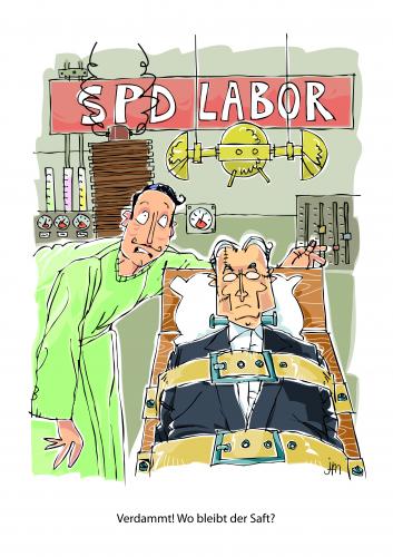 Cartoon: Labor (medium) by janssenmayer tagged steinmeier,wahl,labor,frankenstein,spd,versuch,blitz