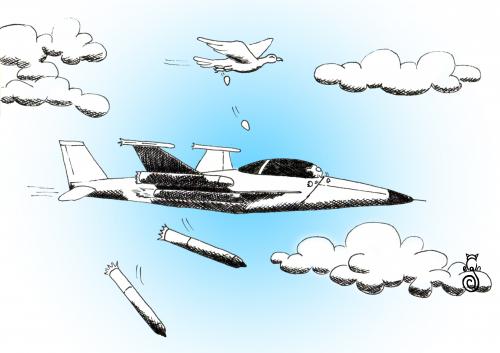 Cartoon: war (medium) by MelgiN tagged war,pigeon,egg,cartoon