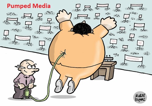 Cartoon: Pumped Media (medium) by Murat tagged pump,media