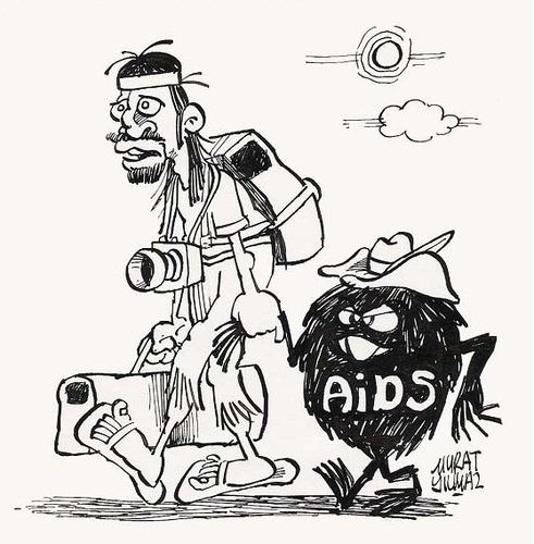 Cartoon: Tourist (medium) by Murat tagged tourist,tourism,aids