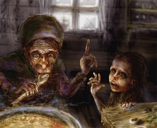 Cartoon: yummie soup (medium) by nootoon tagged soup,witch,grandma,cooking,illustration,digital,nootoon,germany