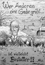Cartoon: wer anderen eine grube gräbt... (small) by nootoon tagged bestatter,nootoon
