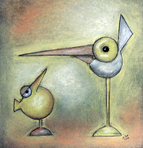 Cartoon: Gelb vor Neid (medium) by ninaboosart tagged vogel,gelb,neid,mißgunst,farbe