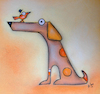 Cartoon: Auf den Hund gekommen (small) by ninaboosart tagged hund,fiffi,dackel,wolf,gassi,tier,vogel,ninaboosart,gelb,orange,hundeschule,bester,freund