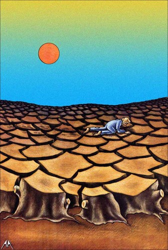 Cartoon: Drought (medium) by ASKIN AYRANCIOGLU tagged drought