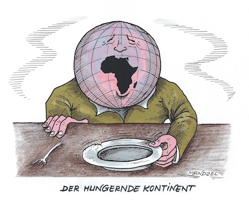 Cartoon: Armes Afrika (medium) by mandzel tagged afrika,ukrainekrieg,hunger,gewalt,weizenvernichtung,verhandlungsunfähigkeit,usa,nato,russland,afrika,ukrainekrieg,hunger,gewalt,weizenvernichtung,verhandlungsunfähigkeit,usa,nato,russland